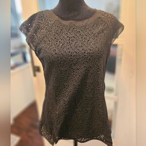 Pixley Womens Lace Overlay Blouse - Sz M